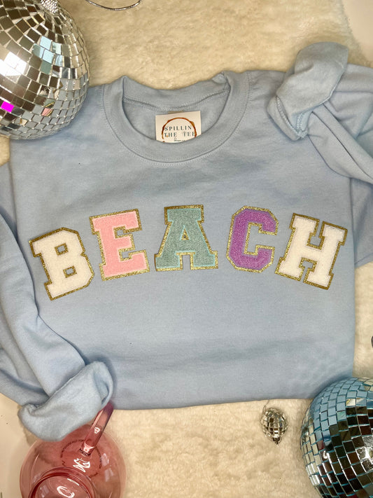 Beach Varsity Letter Adult Pullover