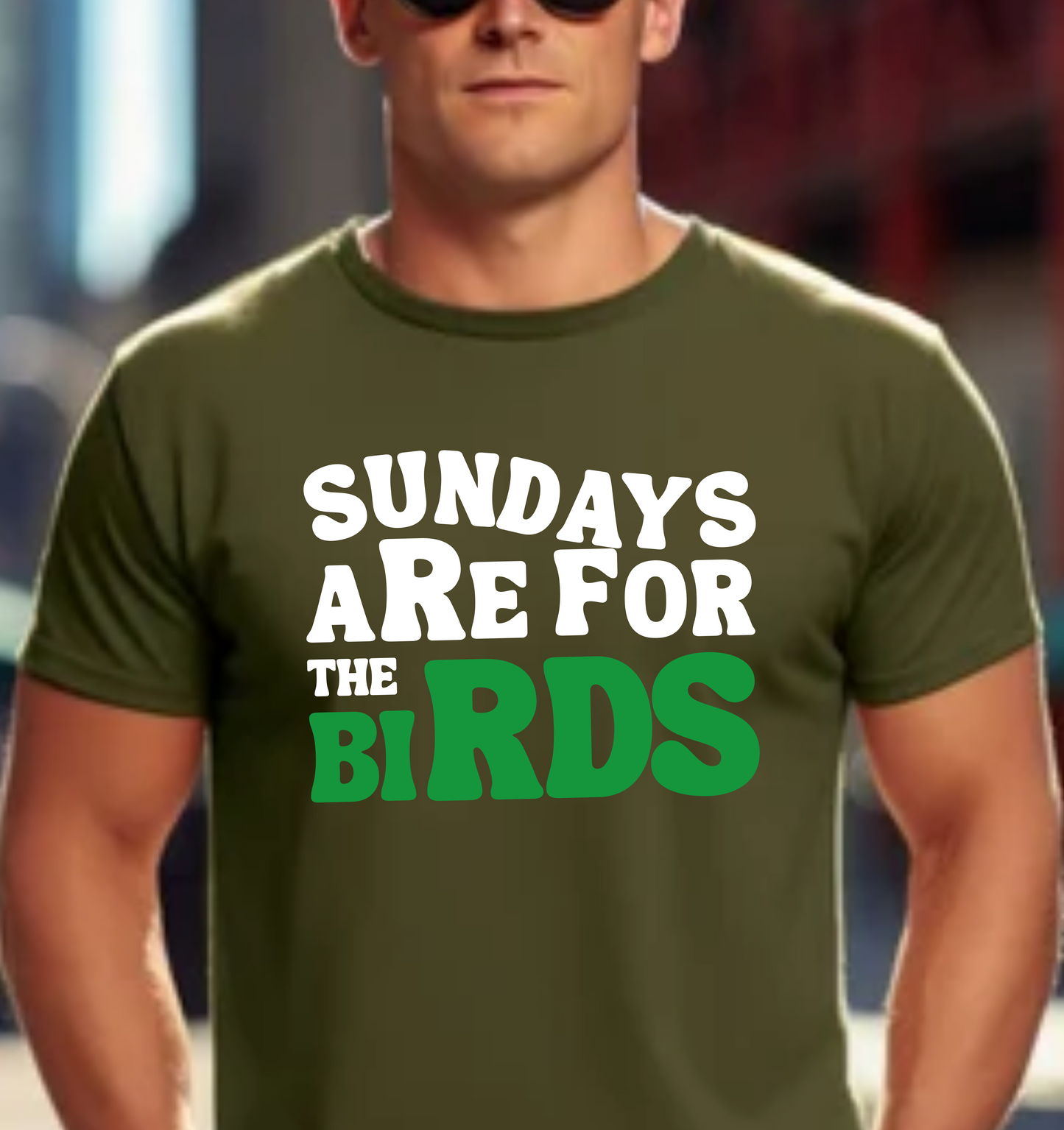 Sundays are for the Birds tee shirt (kelly)